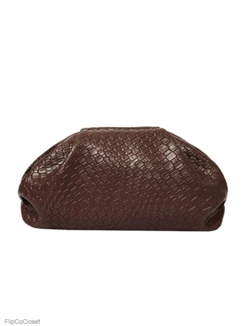 Woven Dumpling Clutch Vegan Leather Evening Bag Ruched Formal Handbag